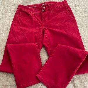 LOFT size 6 Red Modern Skinny pants